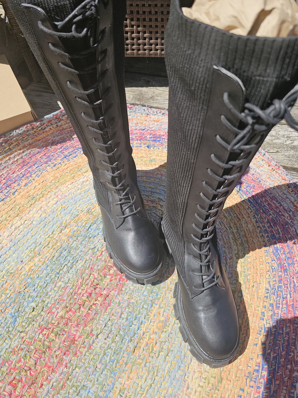 Women's Black Lace-Up Combat gothic Whimsical Steampunk Boots